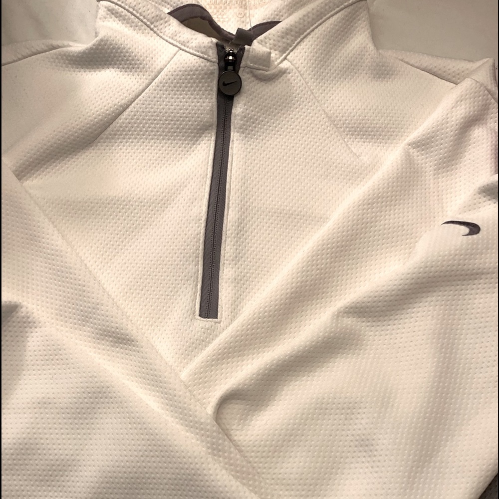 White and Grey NikeGolf Dri-Fit long sleeve